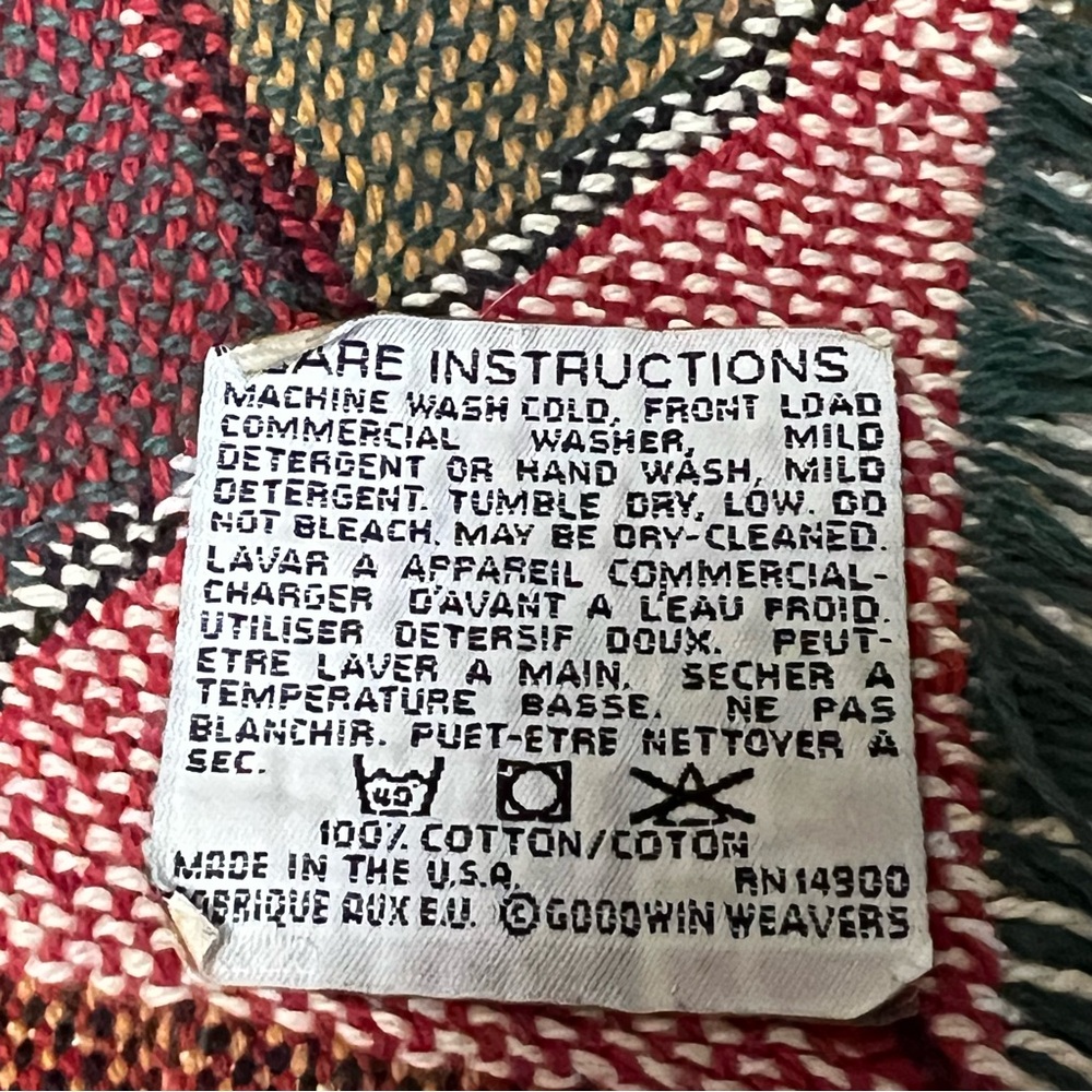Goodwin Weavers 100% Cotton Golf Tapestry Throw Blanket Afghan Vintage USA - Picture 2 of 13